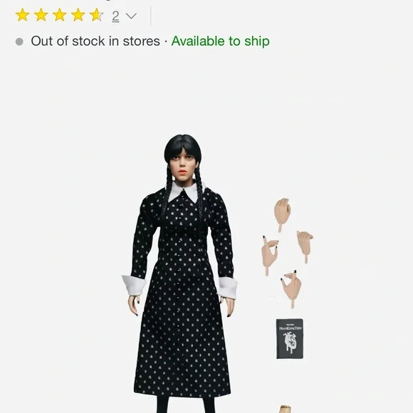 # 0757 + Wednesday TV Series Stylish Black and White Dress - Picture 6 of 9